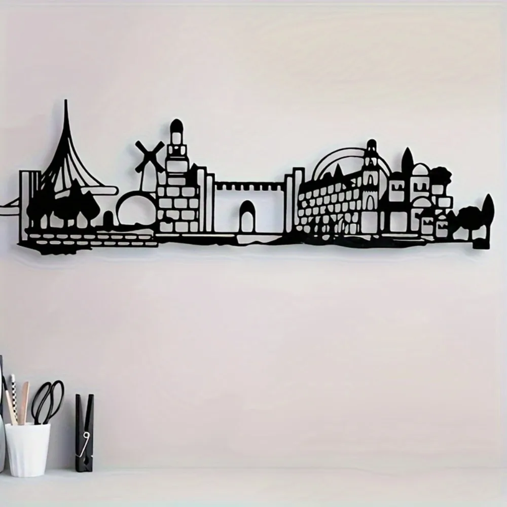 Home Decor - CIFBUY Iron Wall Art Jerusalem Skyline