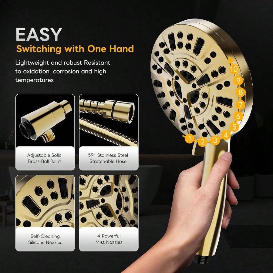 High Pressure 10 Ways Handheld - High Pressure Shower Head Handheld recension och pris