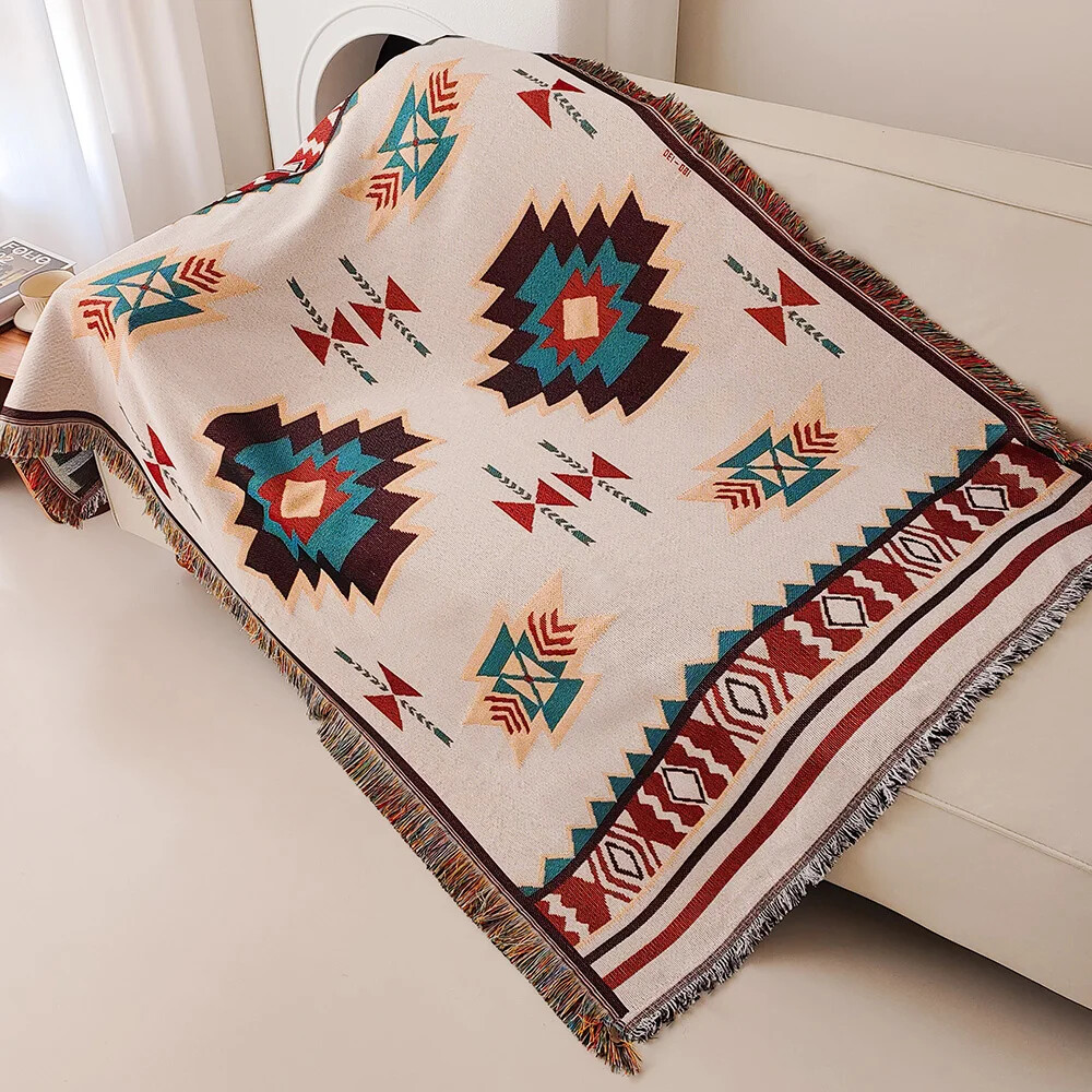Oversized Boho Aztec Blanket w - Boho Throw Blanket Fringe recension och pris