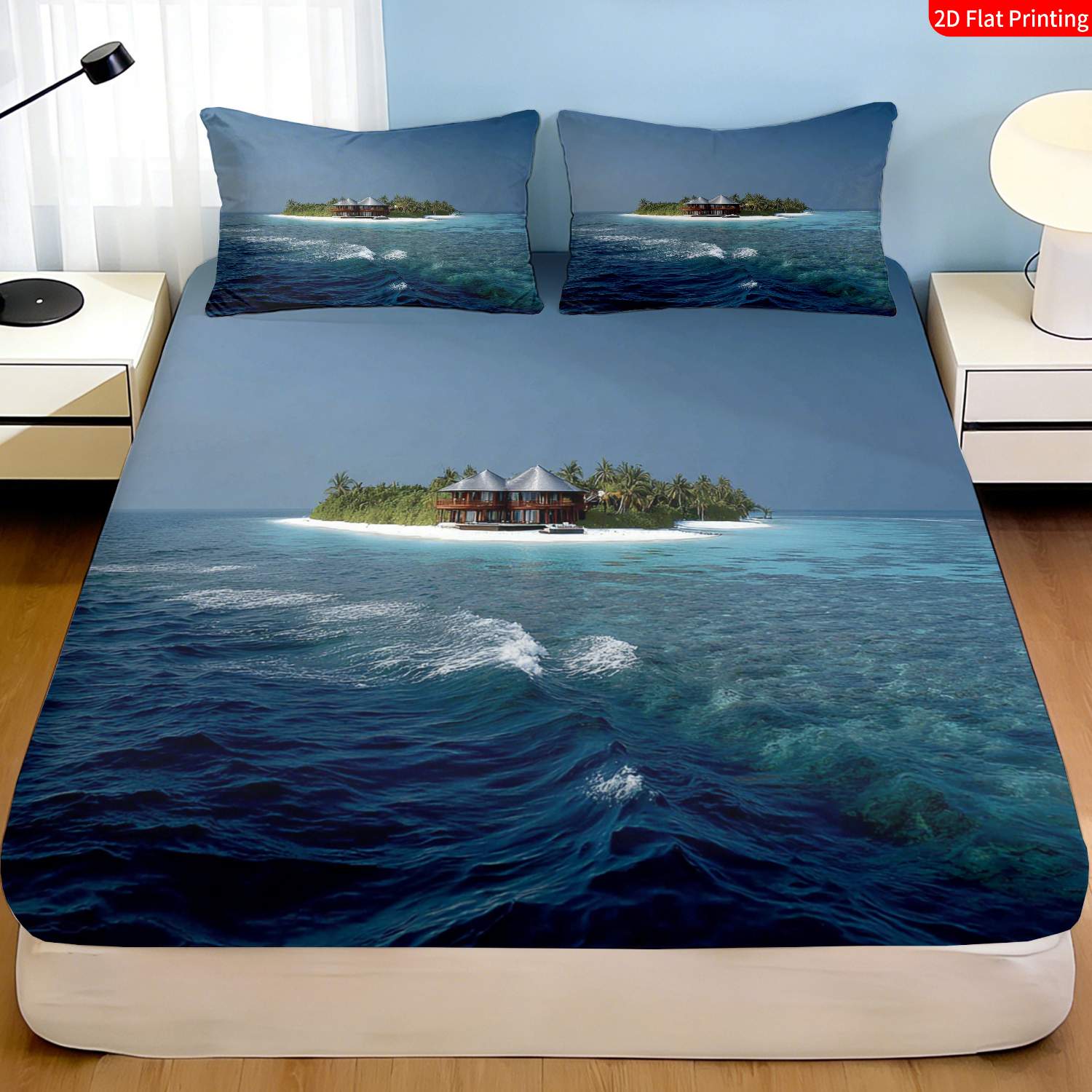 Tropical Island Bedding Set Pa - Fitted Bed Sheets Deep Pocket recension och pris