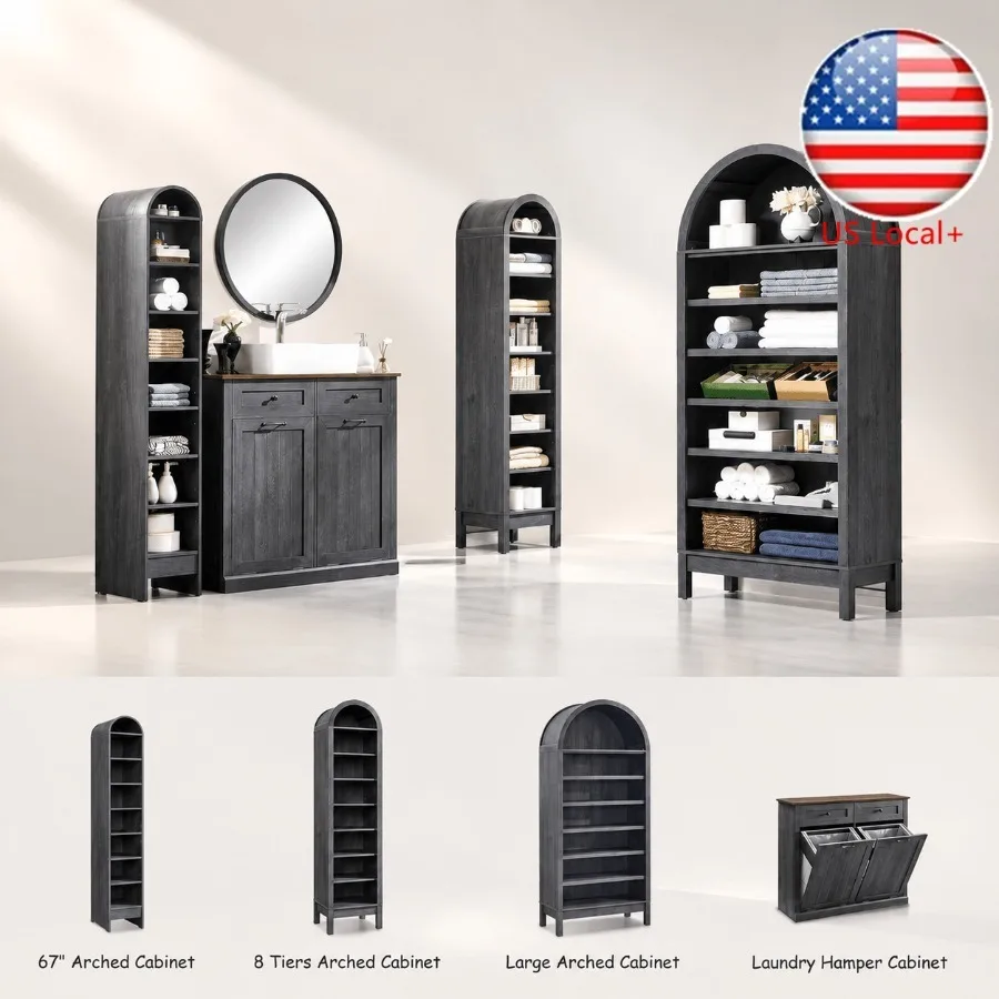 67 Tall Arched Bathroom Storag - Storage & Organization recension och pris