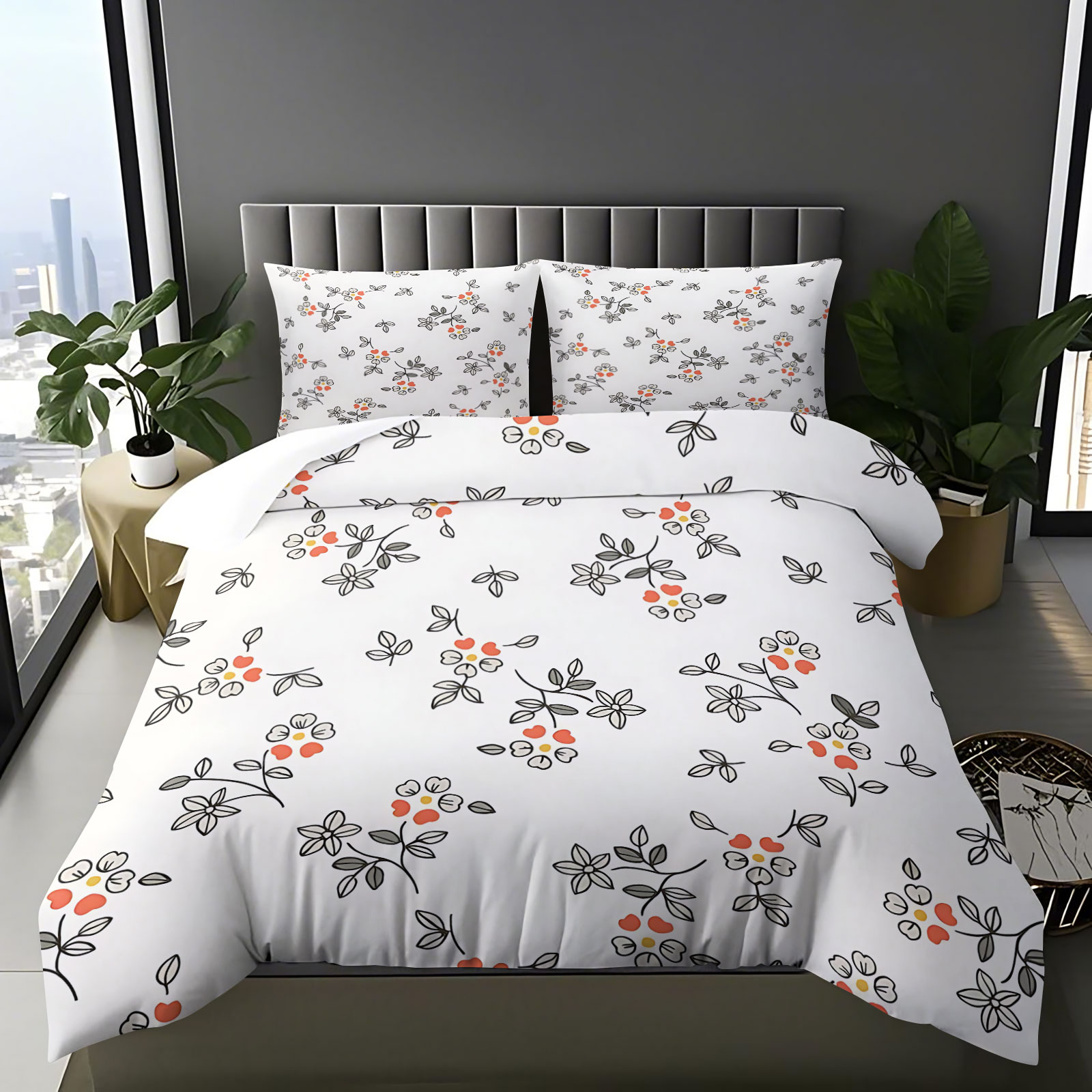 Minimal Hand-Drawn Thin Line O - Aesthetic Floral Duvet Cover recension och pris