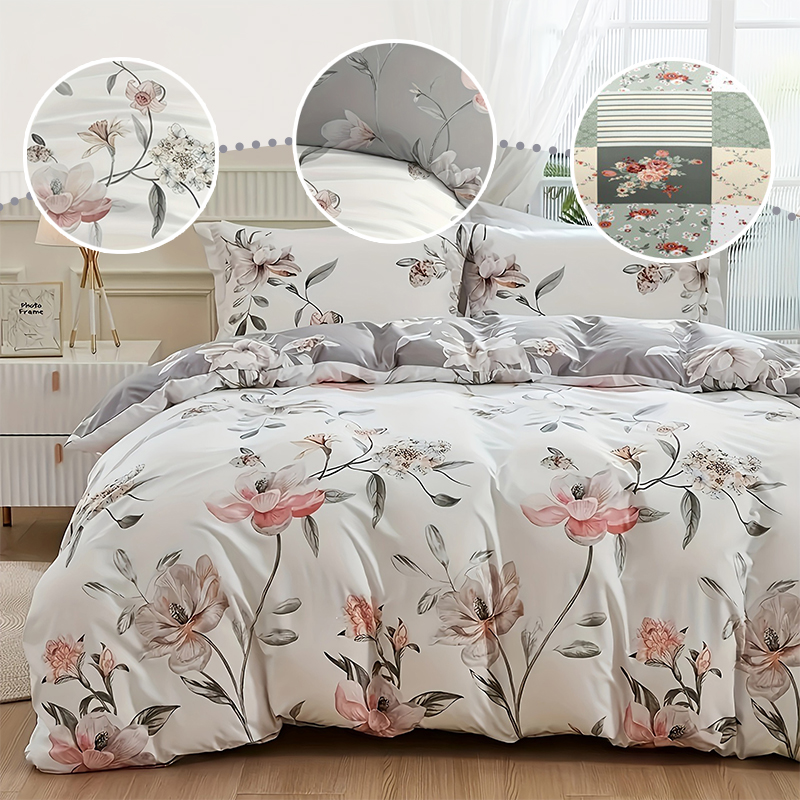 2/3PCS Green Floral Duvet Cove - Aesthetic Floral Duvet Cover recension och pris